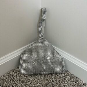 Silver Rhinestone Evening Bag